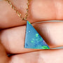 14K Gold Bail Australian Coober Pedy Opal Doublet Pendant, Opal Necklace PRA8