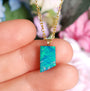 14K Gold Australian Coober Pedy Opal Doublet Pendant Necklace CHE9