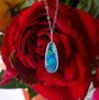 Silver Australian Opal Pendant/ Doublet Opal Necklace/ dainty necklace/ TI7 