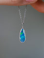 Silver Australian Opal Pendant/ Doublet Opal Necklace/ dainty necklace/ TI7 