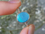 Sterling Silver Australian Opal Ring, Dainty Ring, SIZE US 7 3/4, Aqua Opal Ring