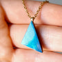 14K Gold Bail Australian Coober Pedy Opal Doublet Pendant, Opal Necklace PRA8