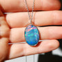 Sterling Silver, Premium Australian Opal Doublet Pendant, Opal Necklace, TI4
