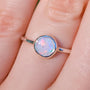 Solid Australian Opal Ring, SIZE US 7, Crystal Opal Ring, Dainty Ring