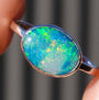 Coober Pedy Opal Doublet Ring, SIZE US 8, 925 Silver Australian Opal Ring