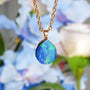 14K Gold Bail, Australian Coober Pedy Opal Doublet Pendant Necklace GEM3