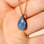 14K Gold Bail Australian Coober Pedy Opal Doublet Pendant, Opal Necklace PRA4