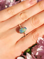 Sterling Silver Australian Opal Ring, Dainty Ring, SIZE 8 ¾, Pink Opal Ring,