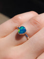 Coober Pedy Opal Ring, Size US 7, Silver Opal Ring, Dainty Opal Ring