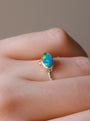 Australian Opal Doublet Ring, SIZE 8, 14K Gold and Silver Opal Ring, Dainty Ring