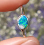 Sterling Silver Australian Opal Ring, Dainty Ring, SIZE US 7, Blue Opal Ring