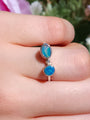 Australian Opal Ring, Size US 7 1/2, Silver Coober Pedy Opal doublet ring, 