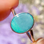 Sterling Silver Australian Opal Ring, Dainty Ring, SIZE US 7 3/4, Aqua Opal Ring
