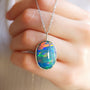 Sterling Silver, Premium Australian Opal Doublet Pendant, Opal Necklace, TI4