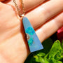 14K Gold Bail Australian Coober Pedy Opal Doublet Pendant, Opal Necklace XMS11