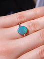 Sterling Silver Australian Opal Ring, Dainty Ring, SIZE US 7 3/4, Aqua Opal Ring