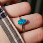 Sterling Silver Australian Opal Doublet Ring, SIZE US 8 1/4, Green Dainty Opal 