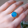 14K Gold Australian Opal Ring, SIZE 8, Coober Pedy Opal Doublet, Solid Gold