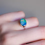 Coober Pedy Opal Doublet Ring, SIZE US 8, 925 Silver Australian Opal Ring