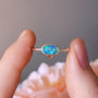 Australian Opal Doublet Ring, SIZE 8, 14K Gold and Silver Opal Ring, Dainty Ring