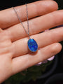 Australian Opal Necklace, Coober Pedy Opal Doublet, Silver Opal Necklace 