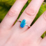 Sterling Silver Australian Opal Ring, Dainty Ring, SIZE US 7 3/4, Blue Opal Ring