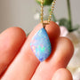 14K Gold Bail, Australian Coober Pedy Opal Doublet Pendant Necklace GEM2