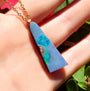 14K Gold Bail Australian Coober Pedy Opal Doublet Pendant, Opal Necklace XMS11