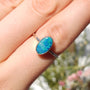 Sterling Silver Australian Opal Ring, Dainty Ring, SIZE US 6 1/2, Blue Opal Ring