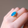 14K Gold Australian Opal Ring, SIZE 8, Coober Pedy Opal Doublet, Solid Gold
