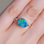 Coober Pedy Opal Doublet Ring, SIZE US 8, 925 Silver Australian Opal Ring