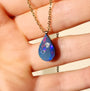 14K Gold Bail Australian Coober Pedy Opal Doublet Pendant, Opal Necklace PRA4