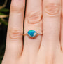 Sterling Silver Australian Opal Ring, Dainty Ring, SIZE US 7, Blue Opal Ring