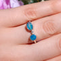 Australian Opal Ring, Size US 7 1/2, Silver Coober Pedy Opal doublet ring, 