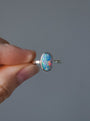 Sterling Silver Australian Opal Ring, Dainty Ring, SIZE 8 ¾, Pink Opal Ring,