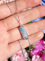 Pink Australian Opal Necklace, Coober Pedy Opal Doublet, Silver Opal Necklace 