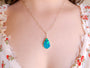 Green Australian Opal Necklace, Coober Pedy Opal Doublet, Solid Sterling Silver 