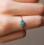 Australian Opal Doublet Ring, SIZE 8, 14K Gold and Silver Opal Ring, Dainty Ring