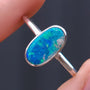 Sterling Silver Australian Opal Ring, Dainty Ring, SIZE US 7 3/4, Blue Opal Ring