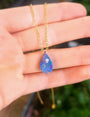 14K Gold Bail Australian Coober Pedy Opal Doublet Pendant, Opal Necklace PRA4