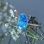 Sterling Silver Australian Opal Ring, Dainty Ring, SIZE US 6 1/2, Blue Opal Ring
