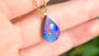 14K Gold Bail Australian Coober Pedy Opal Doublet Pendant, Opal Necklace PRA4