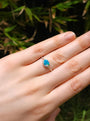 Sterling Silver Australian Opal Ring, Dainty Ring, SIZE US 7, Blue Opal Ring