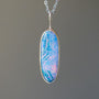 Pink Australian Opal Necklace, Coober Pedy Opal Doublet, Silver Opal Necklace 
