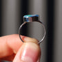 Coober Pedy Opal Doublet Ring, SIZE US 8, 925 Silver Australian Opal Ring