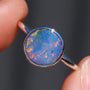 Coober Pedy Opal Doublet Ring, SIZE US 7, 925 Silver Australian Opal Ring