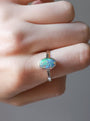 Sterling Silver Australian Opal Ring, Dainty Ring, SIZE 8 ¾, Pink Opal Ring,