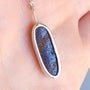 Pink Australian Opal Necklace, Coober Pedy Opal Doublet, Silver Opal Necklace 