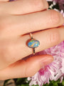Sterling Silver Australian Opal Ring, Dainty Ring, SIZE 8 ¾, Pink Opal Ring,
