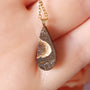 14K Gold Australian Coober Pedy Opal Doublet Pendant, Opal Necklace CU7
